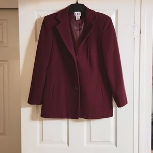 JRT by Newport News Red Rust Wool Blend Jacket Coat Size 6